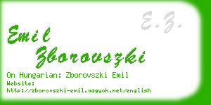 emil zborovszki business card